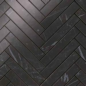 Nero Marquina Herringbone Wall